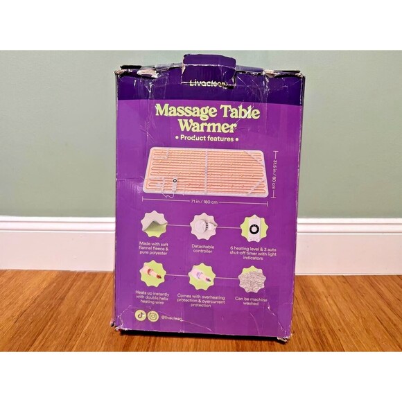Livaclean Massage Table Warmer | OPEN BOX UNUSED | 6 Temp Settings (71" x 31.5”) - Picture 3 of 4